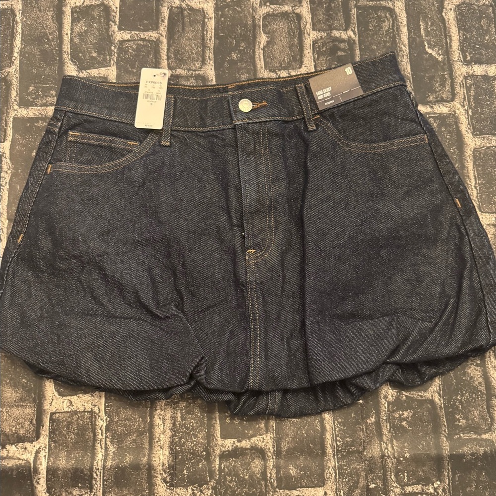 Express Dark Denim Mini Skirt
